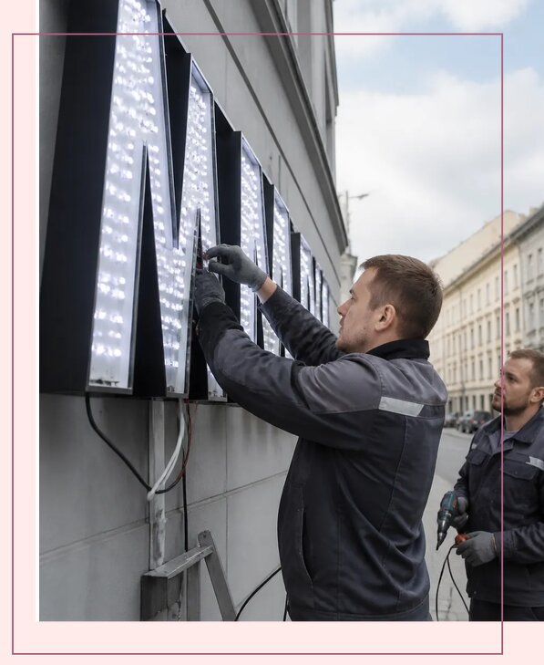 Изготовление и монтаж светодиодных LED вывесок в Арсеньеве