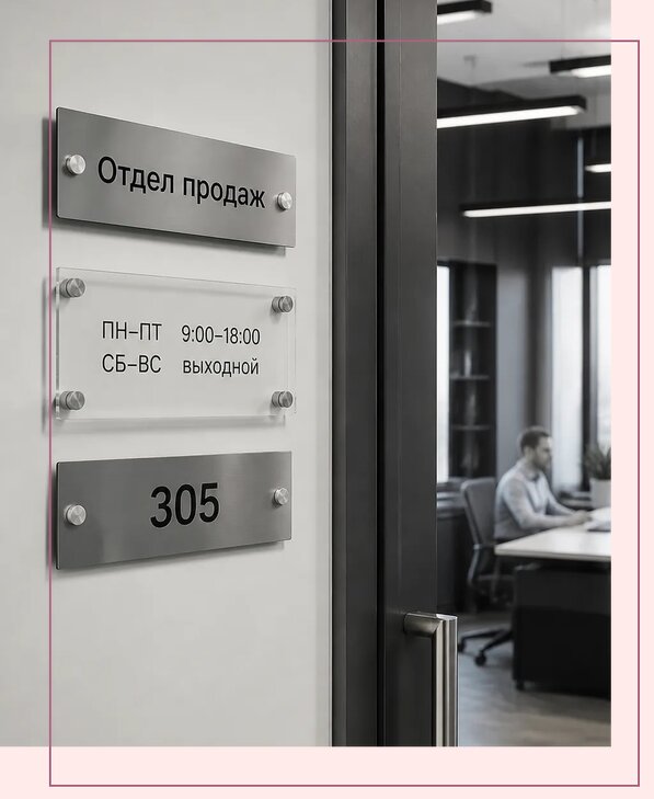 Офисные таблички на дверь в Арсеньеве по цене от 5037 р. | Аванза-Рсн